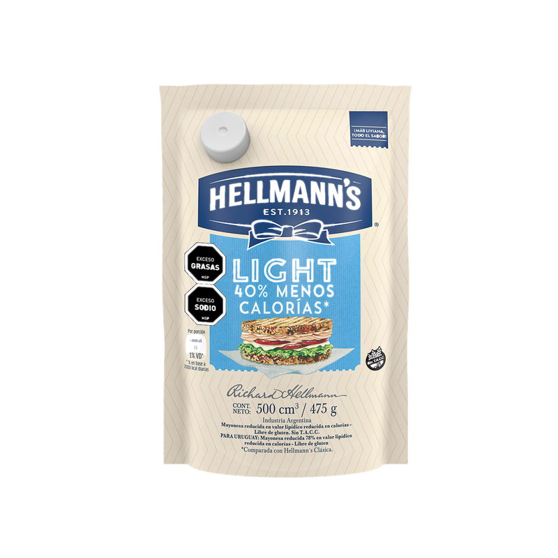 Mayonesa Hellmanns Light Doypack 475 G