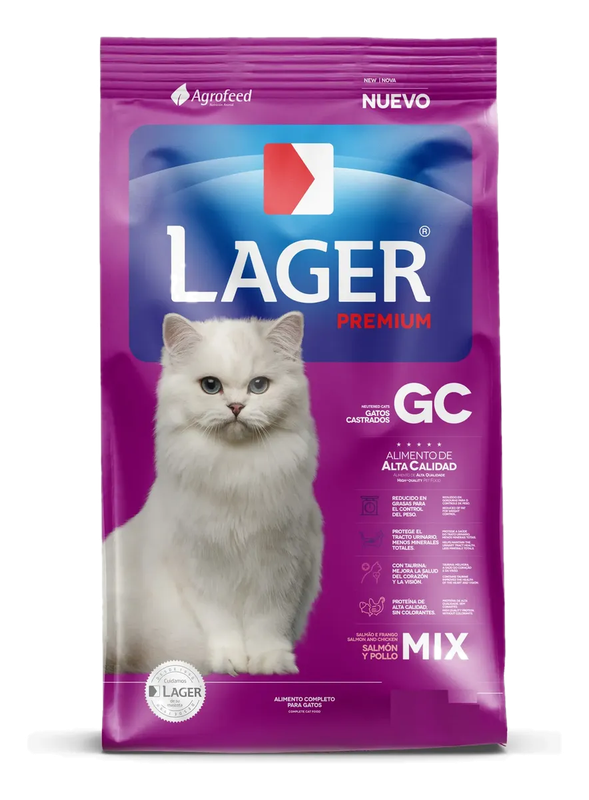 Alimento Lager Gatos Castrados 3 Kg.