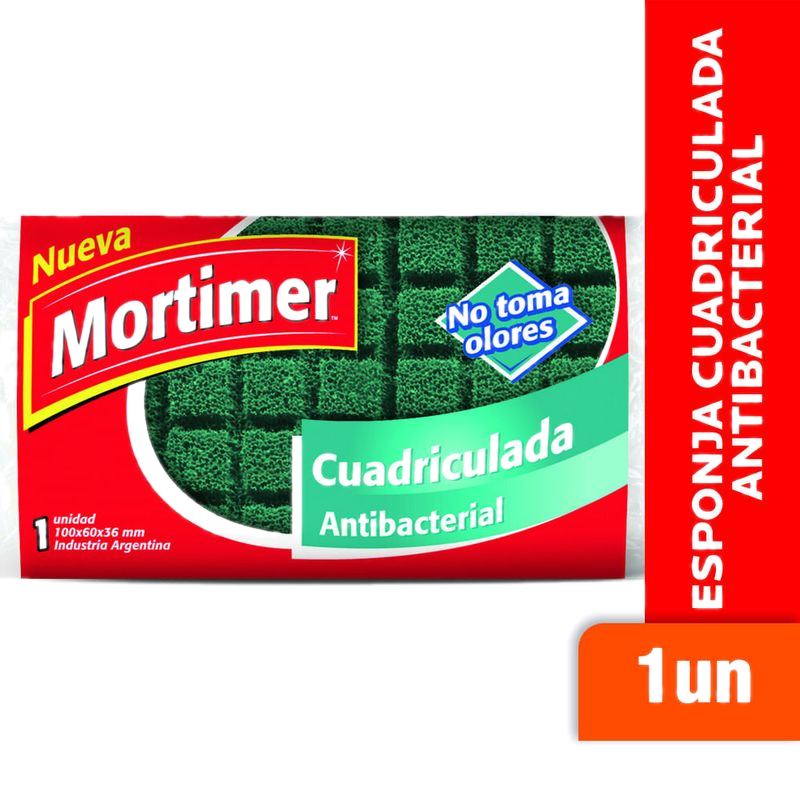 Fibra Esponja Mortimer Cuadriculada Antibacterial