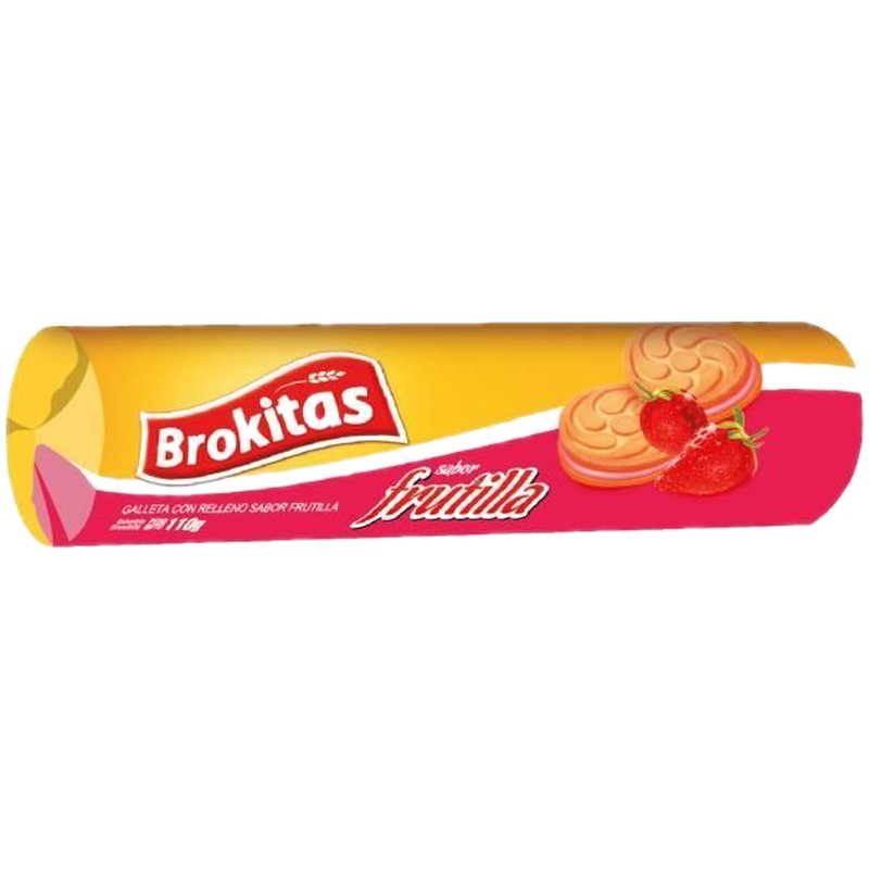 Galletas Rellenas Brokitas Frutilla 110 G