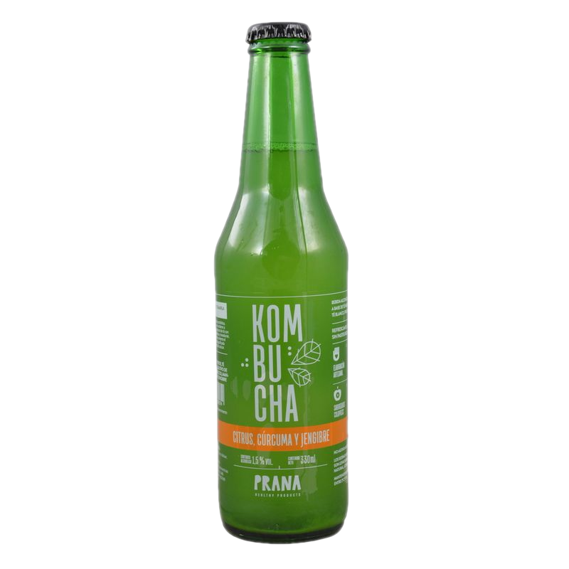 Kombucha Prana Citrus, Curcuma Y Jengibre Botella 330 Ml
