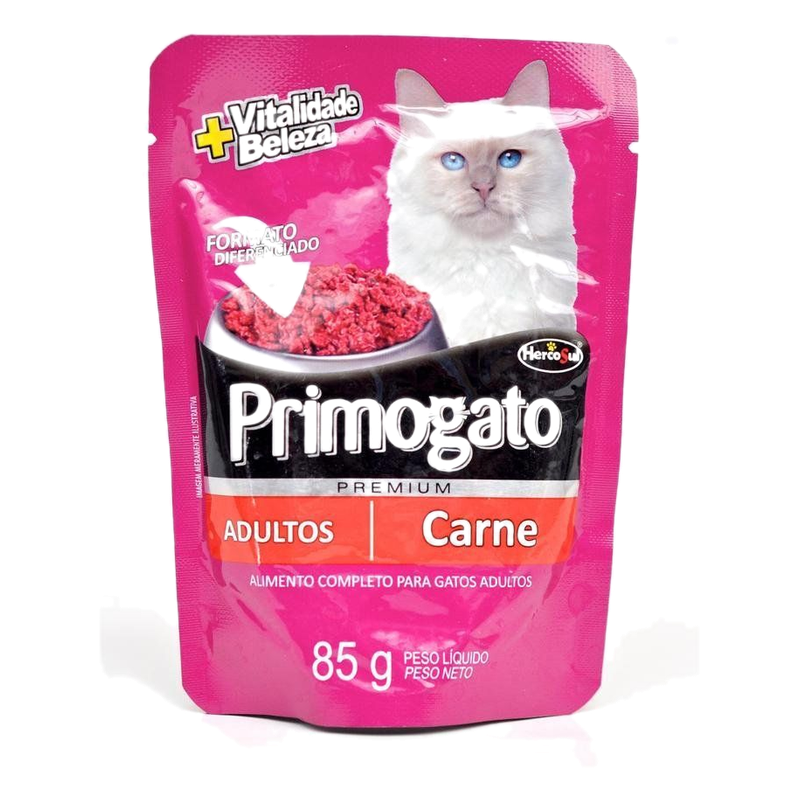 Alimento Para Gatos Premium Adultos Sabor Carne Primogato 85 G