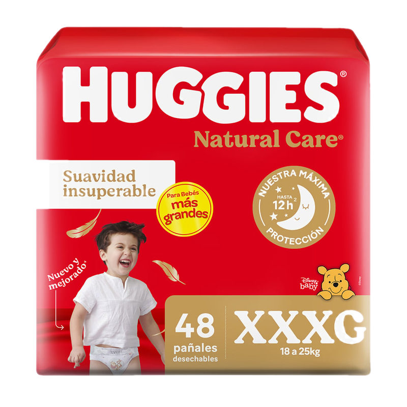 Pañales Huggies Natural Care Xxxg 48 Unidades