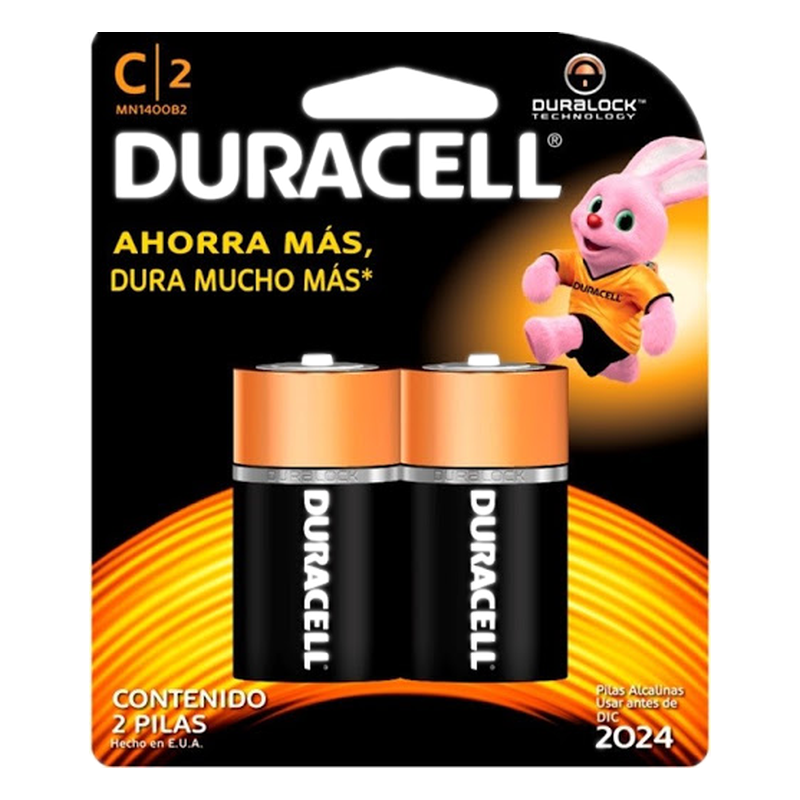 Pila Duracell Alcalina C 2 Unidades