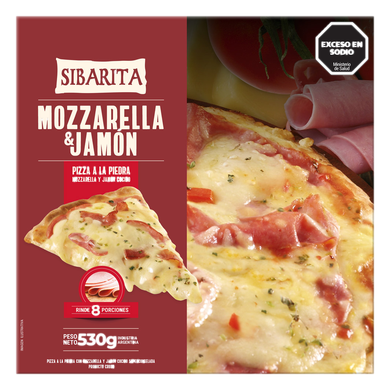 Pizza Muzzarella La Sibarita Con Jamón 1 Unidad 530 G