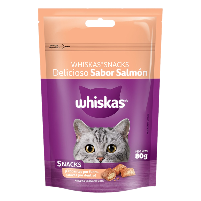Alimento Para Gatos Whiskas Snacks Sabor Salmón 80 G