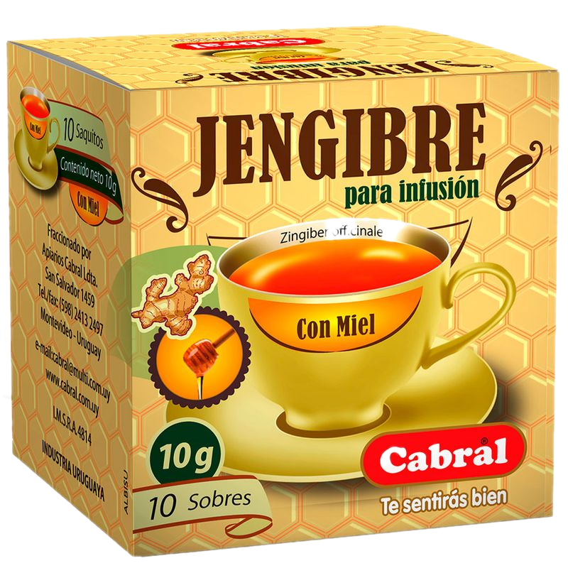 Té Cabral Jengibre Con Miel 10 Unidades