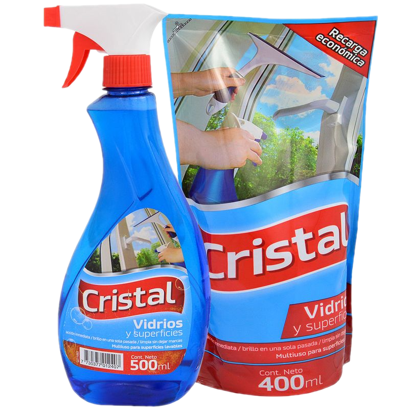 Pack Limpieza Cristal Vidrio 500 Ml + Cristal