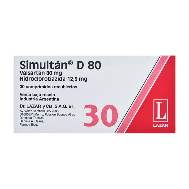 Simultan D 80 Mg/12.5 Mg 30 Comprimidos Recubiertos