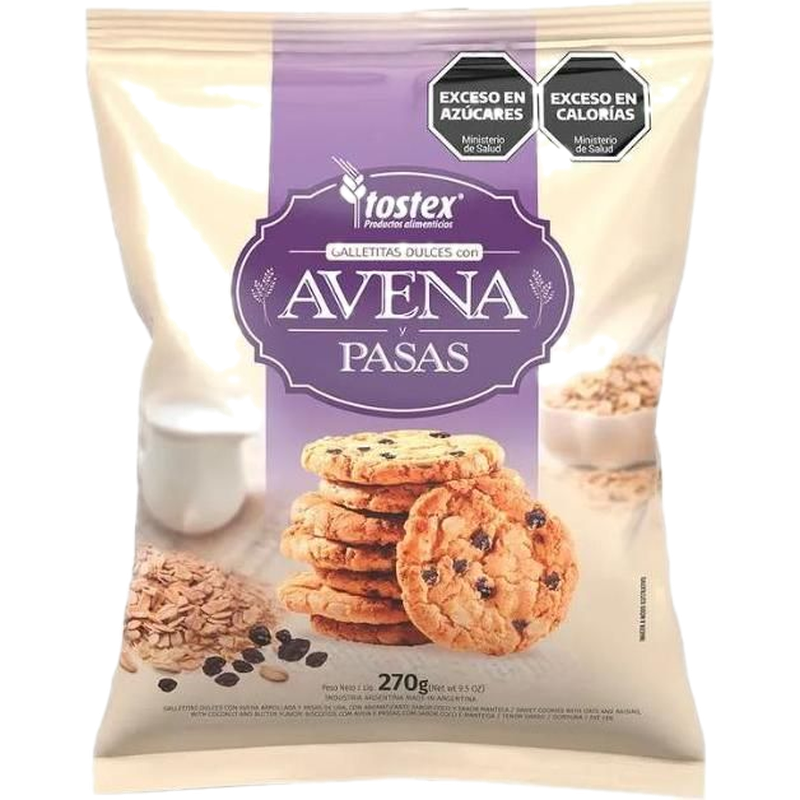 Galletas Tostex Avena Y Pasas 270 G