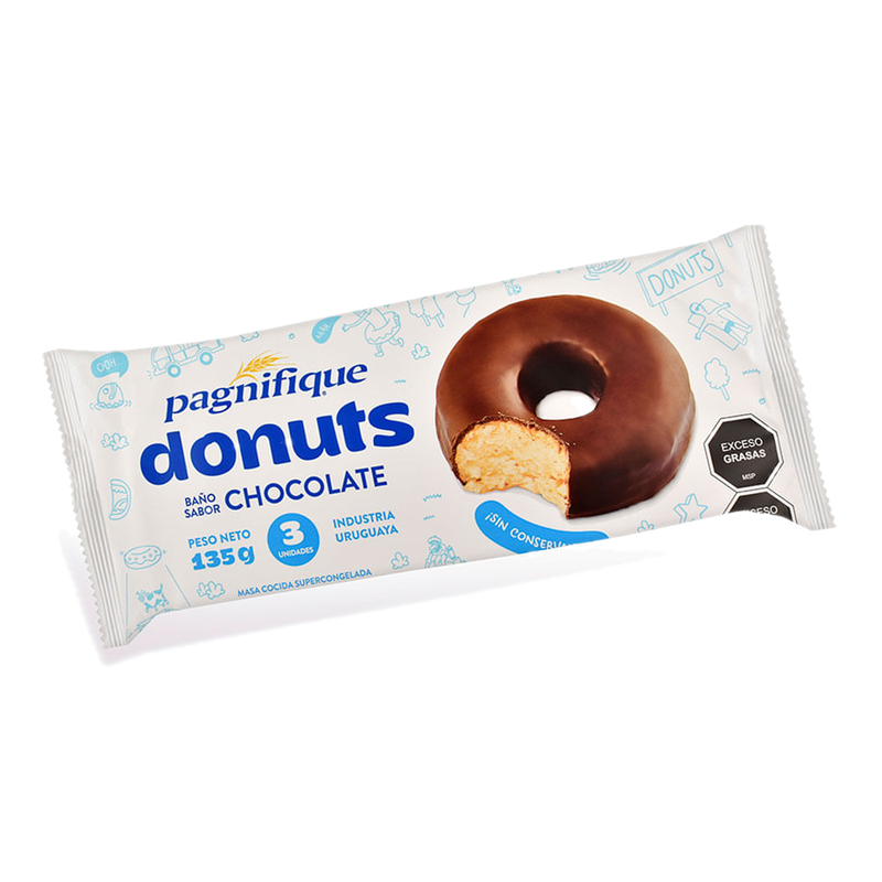Donas Pagnifique Sabor Baño De Chocolate 3 Unidades 135 G