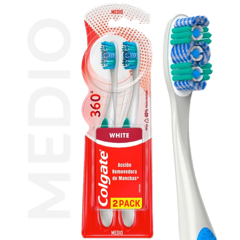 Cepillo Dental 2x1 Colgate 360° Luminous White