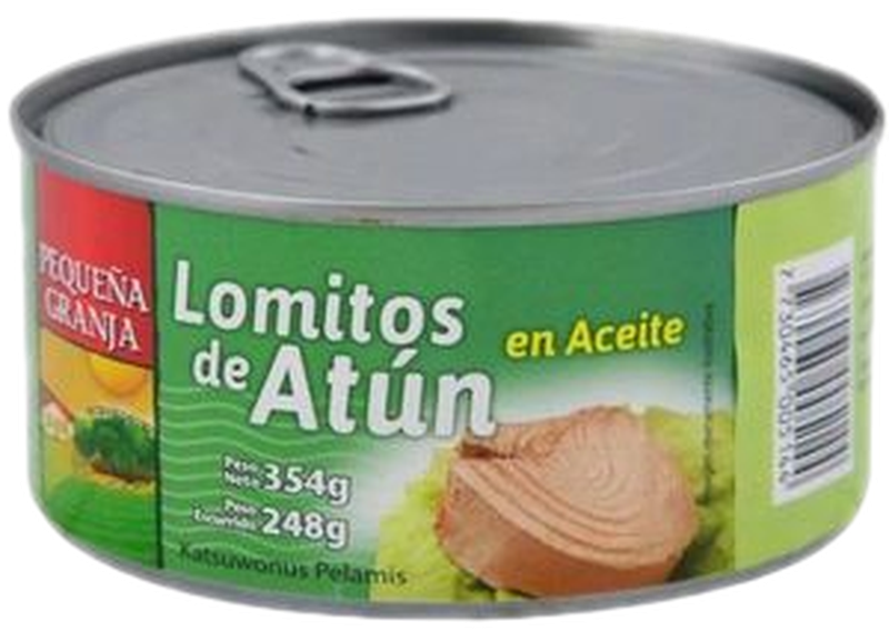 Lomitos De Atun Pequeña Granja En Aceite 354 G