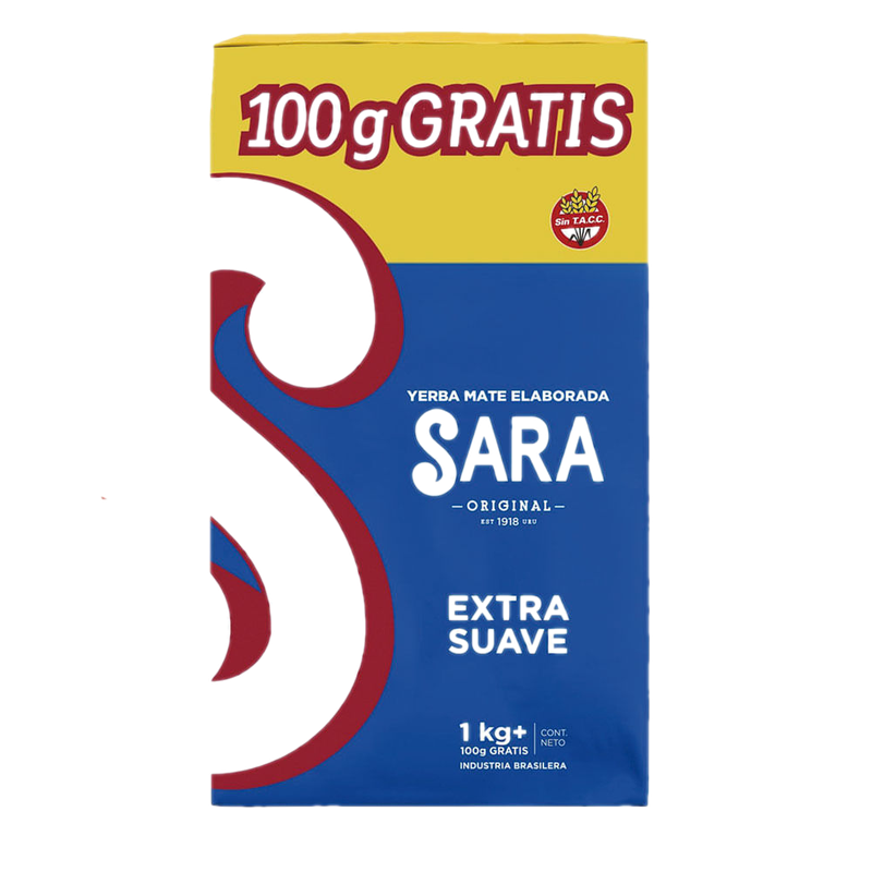 Yerba Mate Sara Azul 1k+100 G Gratis