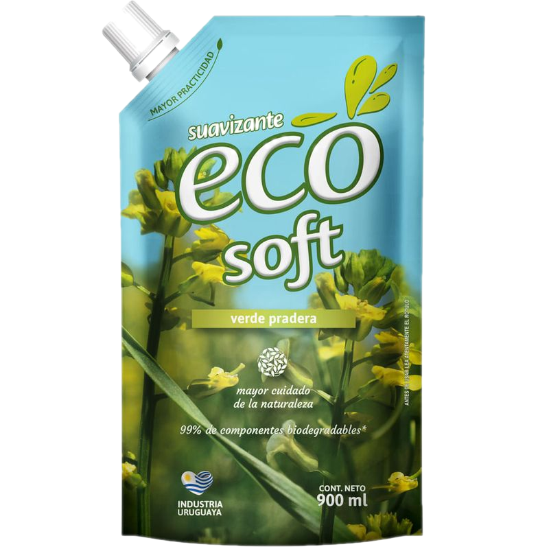 Suavizante Soft Verde Pradera Eco Doy Pack 900 Ml