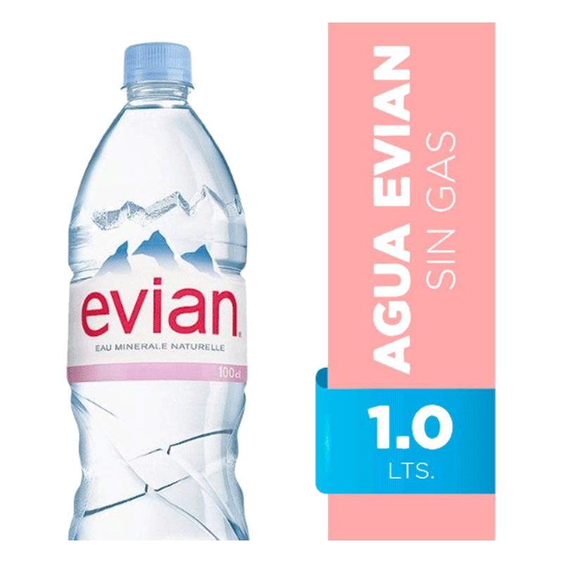 Agua Mineral Natural Evian Sin Gas 1 L