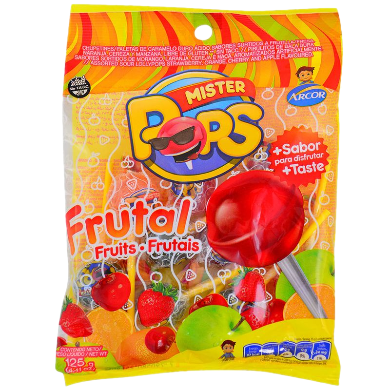 Chupetines Mister Pop's Frutal 10 Unidades
