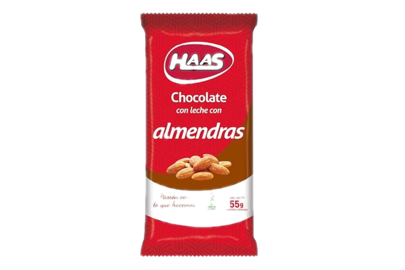 Chocolate Con Leche Con Almendras Haas 55 G