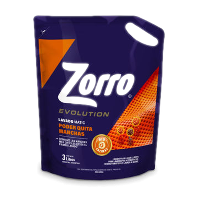 Zorro Jabon Liquido Evolution Quitamanchas Doypack 3 L 47009