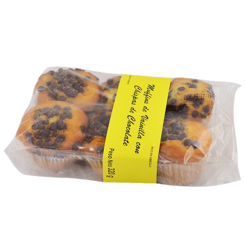 Muffins De Vainilla Con Chispas 6 Unidades