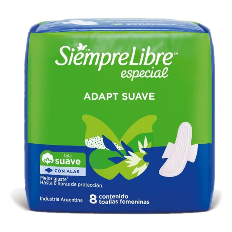 Siempre Libre Especial Adapt Suave Con Alas 8 Unidades