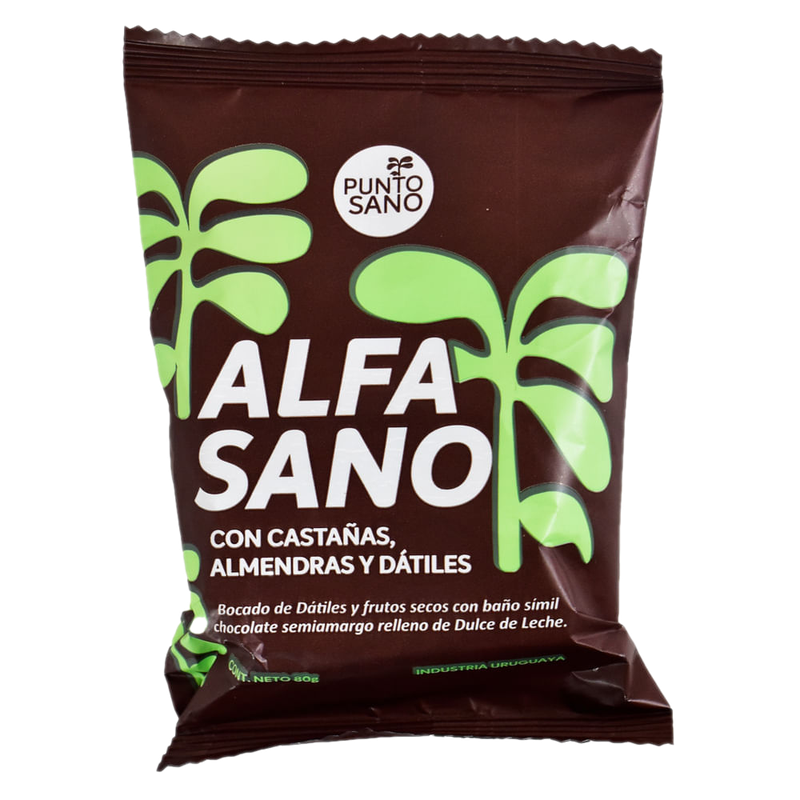Alfajor Punto Sano Alfasano Con Castañas, Almendras Y Dátiles 80 G