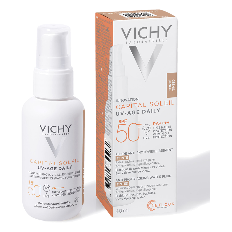 Protector Solar Vichy Capital Soleil Uv Age Diario Con Color Spf50 40 Ml