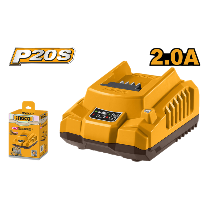 Cargador Bateria Litio 20 Volt Linea P20s Ingco Fcli2001 Multi Herramientas