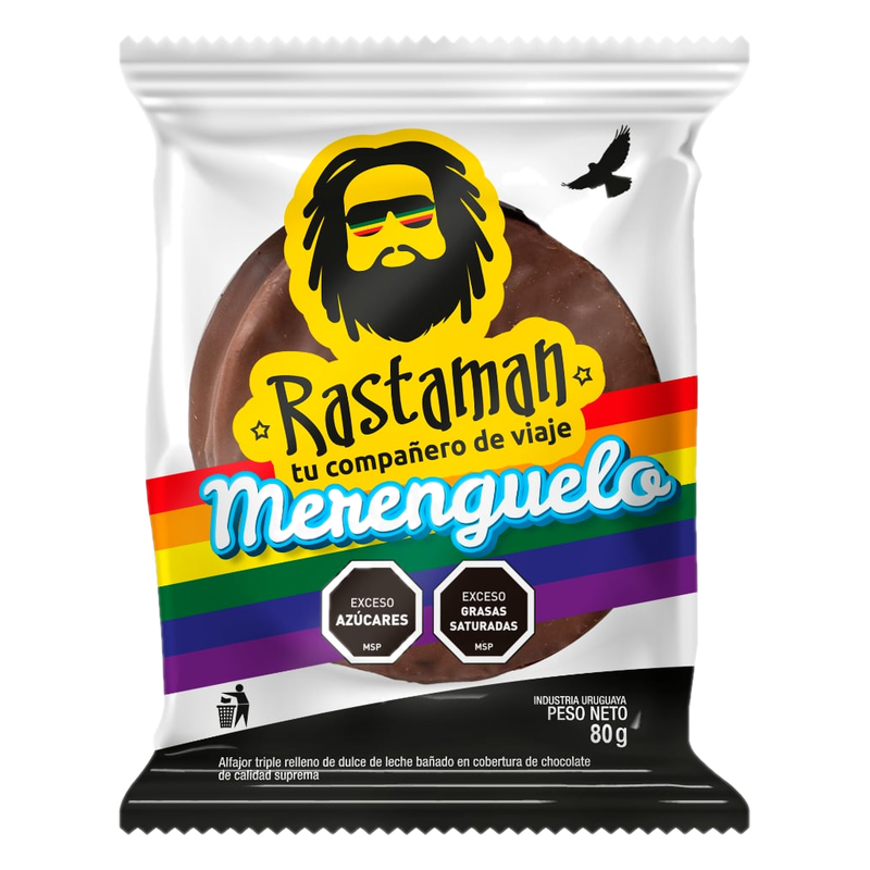 Alfajor Triple Rastaman Merenguelo 80 G
