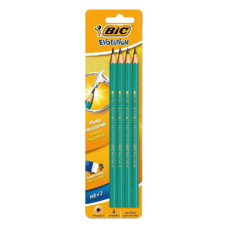Lápiz Bic Evolution Hb N2 X 4 Unidades