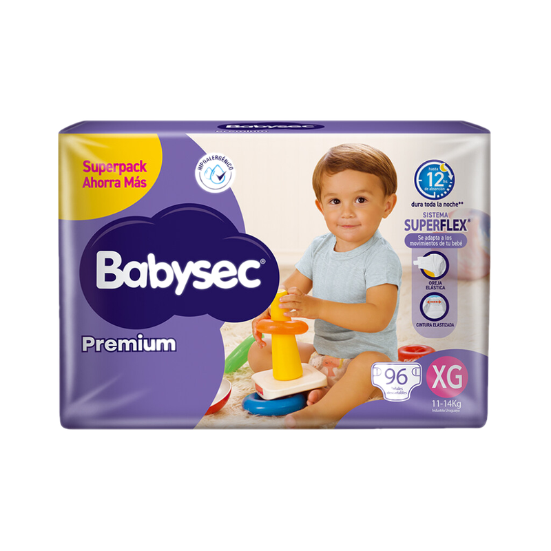 Pañales Babysec Premium Talle Xg 96 Unidades