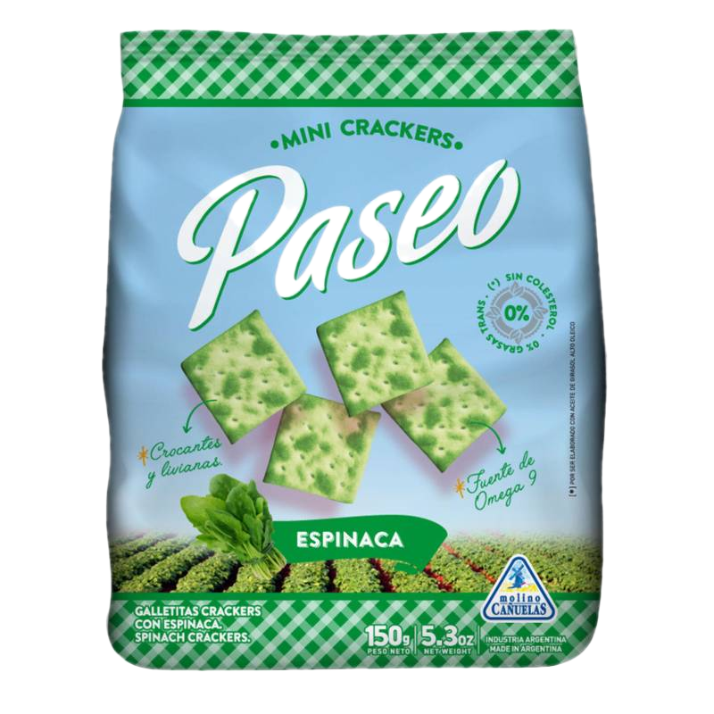 Galleta Paseo Mini Cracker Espinaca 150 G
