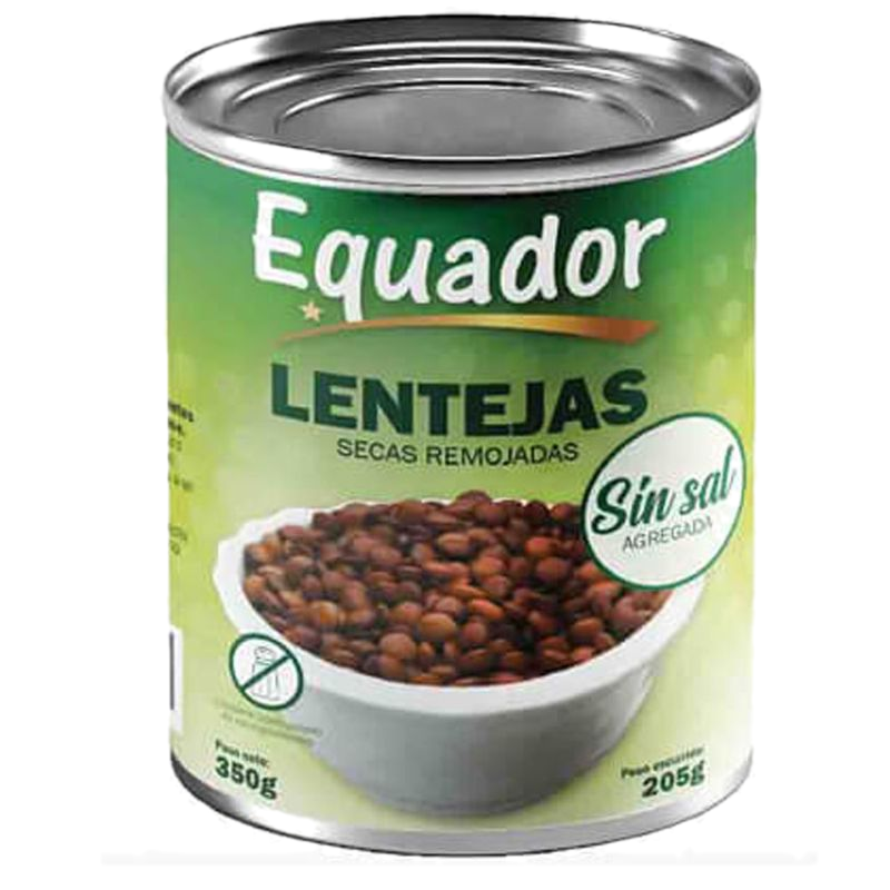 Lentejas Sin Sal Equador 350 G