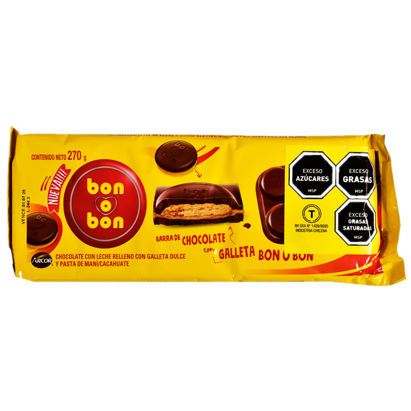 Chocolate Bon O Bon Rellena Galleta 270 G