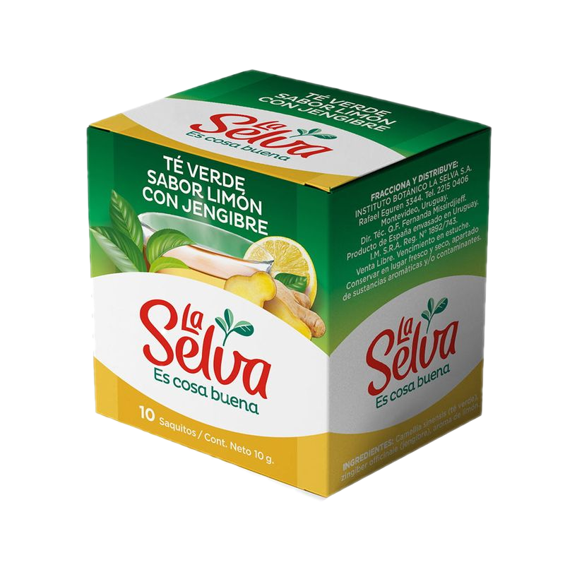 Té Verde La Selva Limón Y Jengibre 10 Unidades