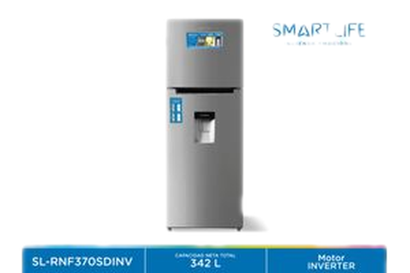 Refrigerador Smartlife Sl-rnf370sdinv 342 L Frío Seco Inox Clase A Con Dispensador