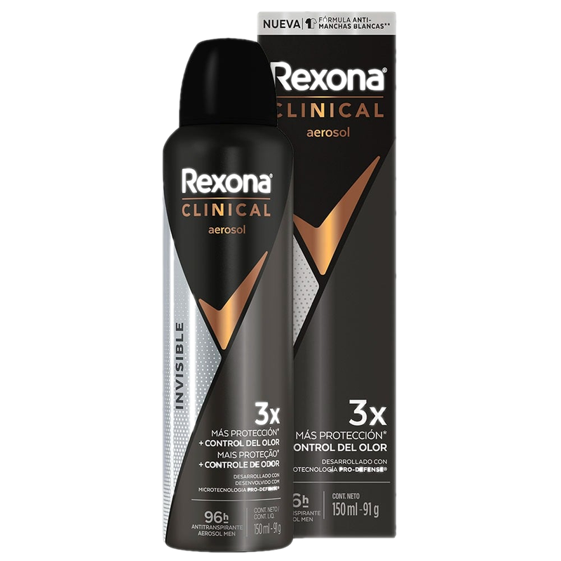 Desodorante En Aerosol Rexona Clinical Men Invisible 150 Ml