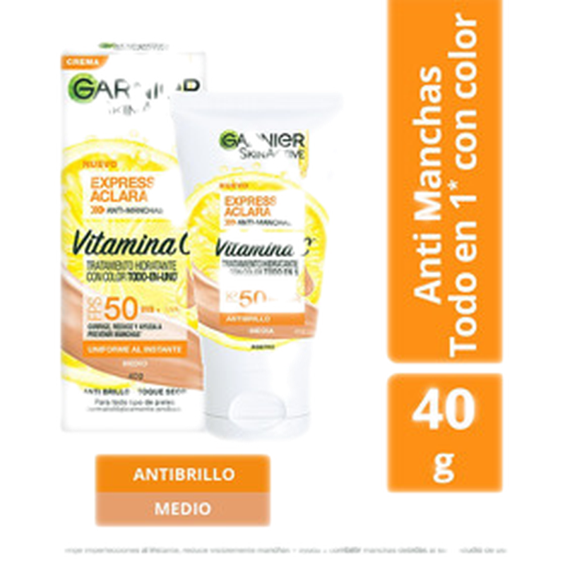 Garnier Skin Active Express Aclara Anti Manchas Tono Medio 50 Fps [40 G]