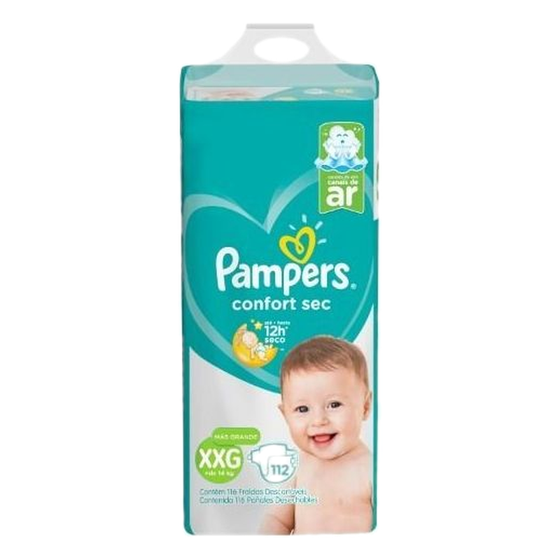 Pañal Pampers Confort Sec Talle Xxg 112 Unidades