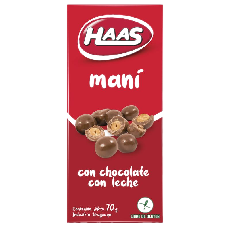 Maní Con Chocolate Con Leche Haas 70 G