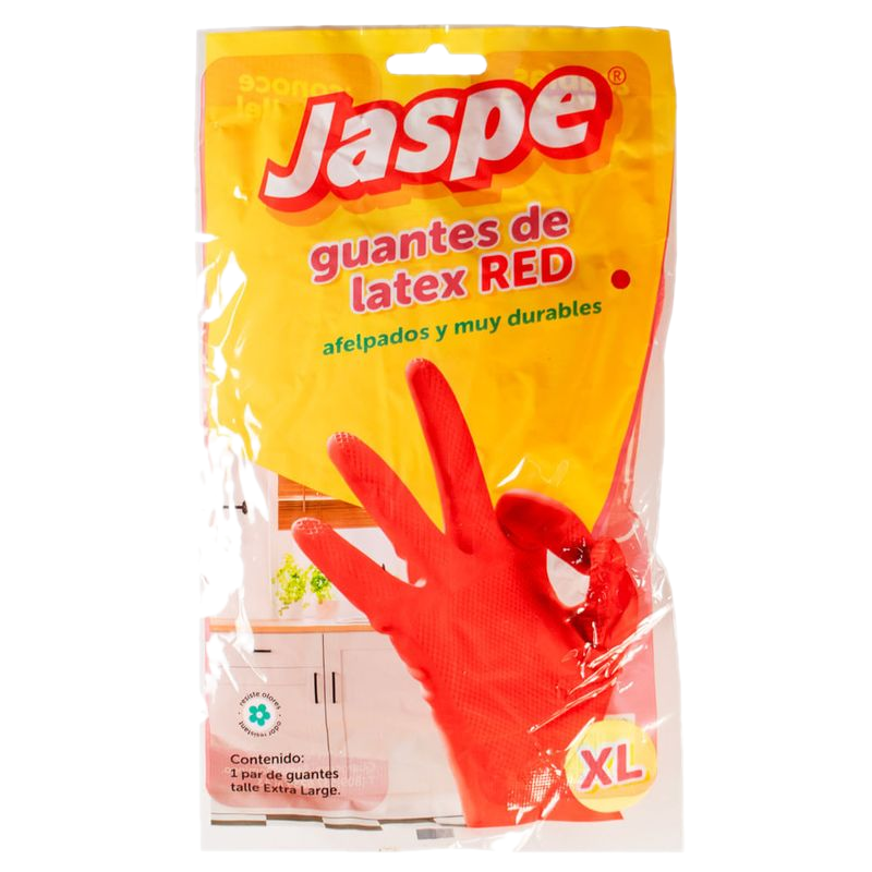 Guante Látex Jaspe Rojo Extra Grande