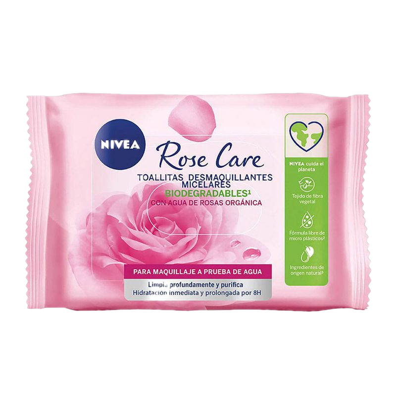 Toallitas Desmaquillantes Micelares Nivea Rose Care 25 Unidades