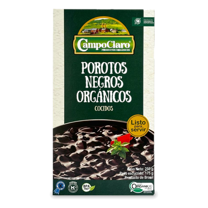 Porotos Negros Cocidos Campo Claro 250 G