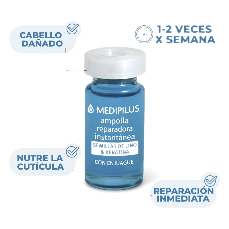 Ampolla Capilar Medipilus Reparadora Instantánea Semillas De Lino Y Keratina