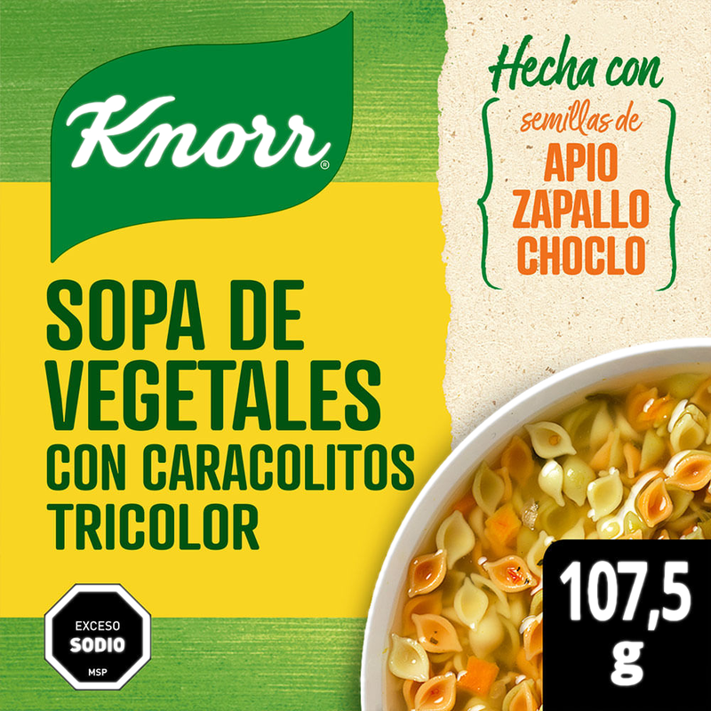 Sopa Knorr Vegetales Con Caracolitos Tricolor 107,5 G