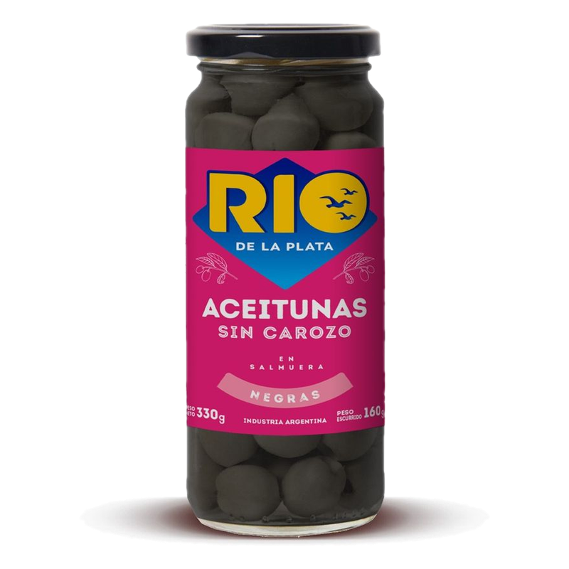 Aceitunas Negras Río De La Plata Sin Carozo Frasco 330 G
