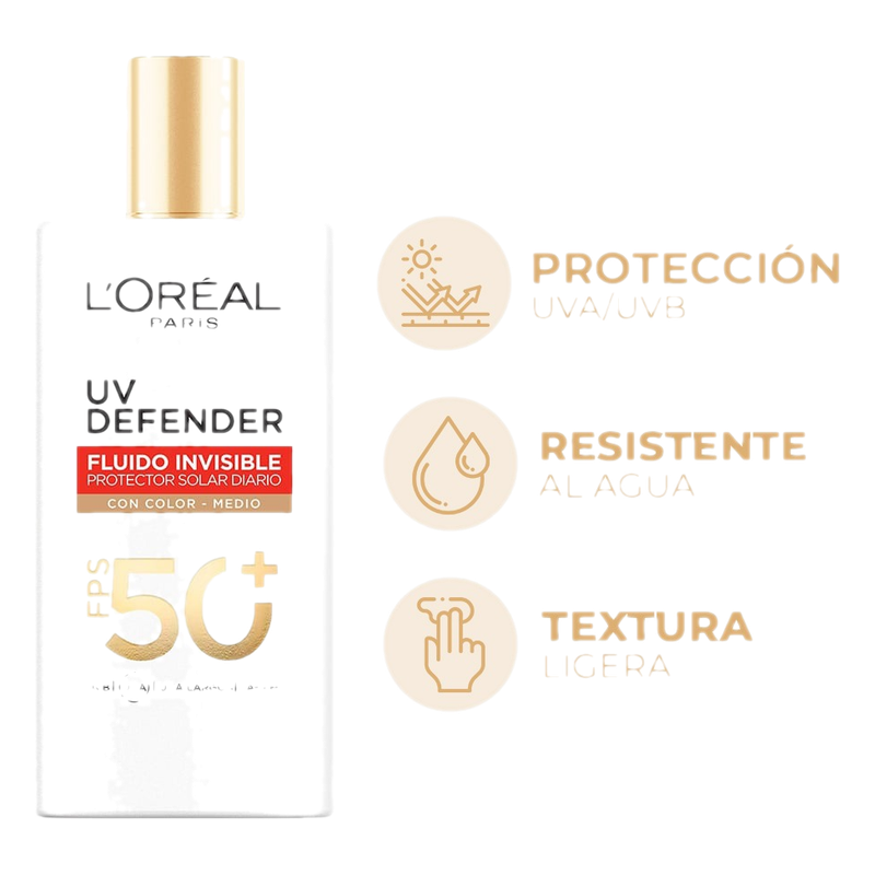 Protector Solar L'oréal Uv Defender Fluido Medio Spf50 40 G