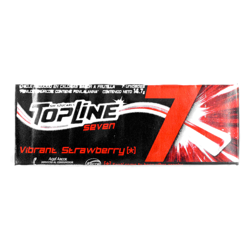 Chicle Topline 7 Frutilla 14 G