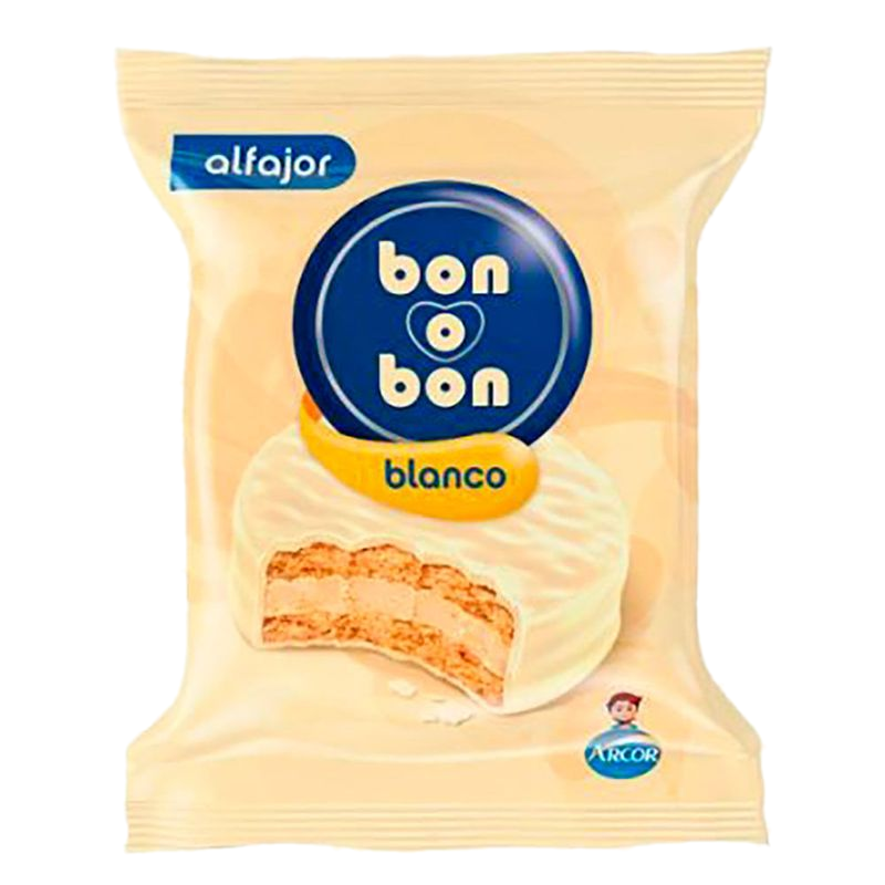 Alfajor Bon O Bon Chocolate Blanco 40 G