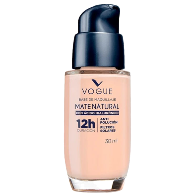 Base De Maquillaje Mate Natural Con Acido Hial Vogue 30 Ml